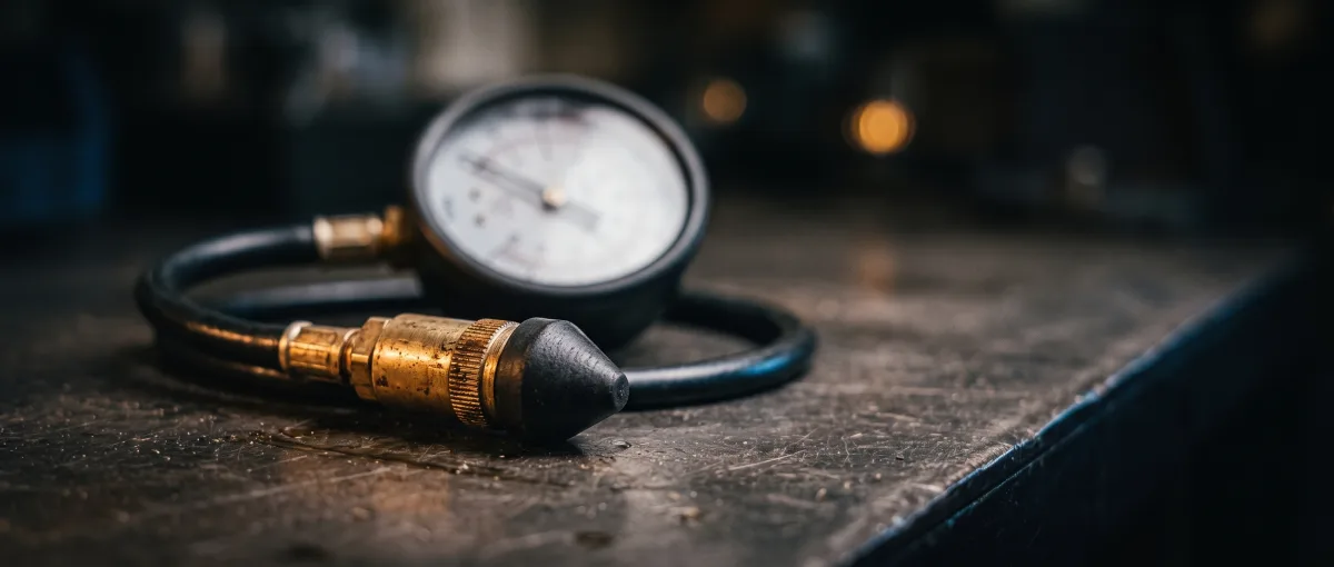 Kompresiometer s gumovým kužeľom a hadicou